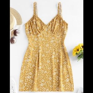 Mustard yellow mini dress